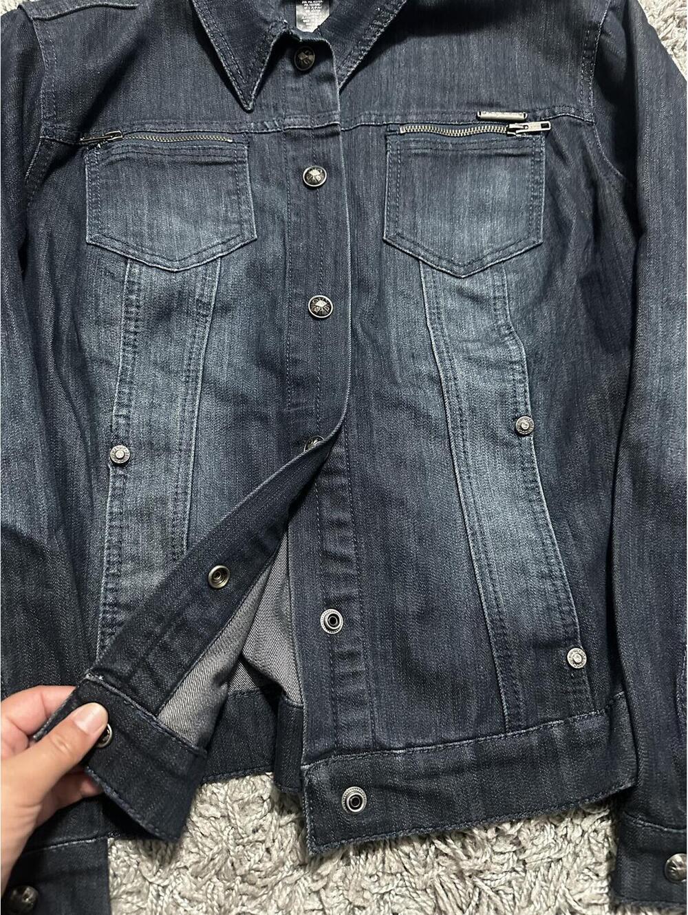 2000s Womens Harley Davidson Denim Jacket Size 1X - Picture 7 of 8